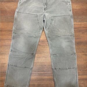 Carhartt Pants Men's Size 44x32 Green Canvas Double Knee Relaxed Fit 102802-217